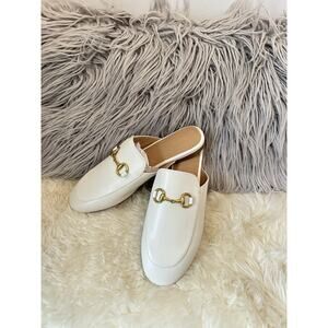 NWOB Quince Women Italian Leather Horsebit Loafer Mule White 9
